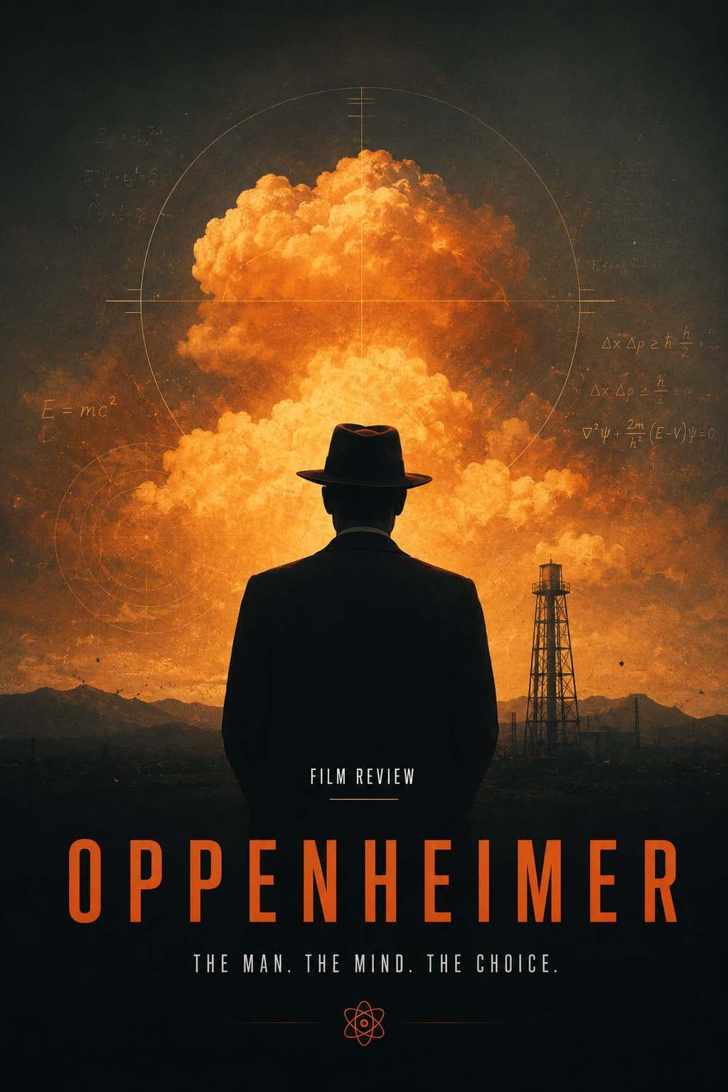 Original editorial illustration for Oppenheimer Review review